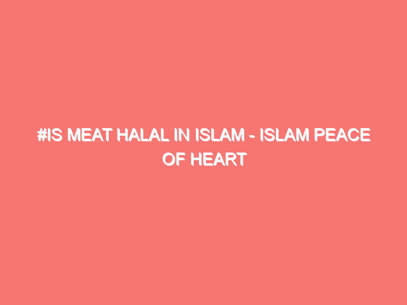 is meat halal in islam islam peace of heart 15936